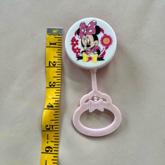 Disney Minnie Mouse Pink and Yellow Baby Rattle - Vintage Design - Picture 4 of 5